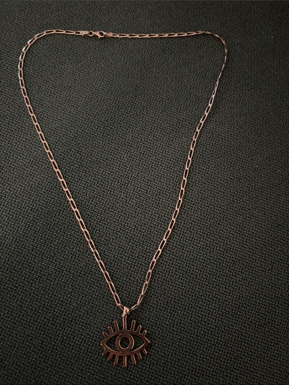 Delicate Rose Gold plated Eye Charm Necklace for Women (Original 925 Silver)